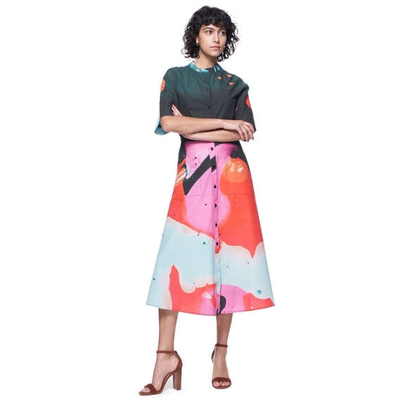 THE KIT Cobie Shirtdress Paint All Over Me, Organic Cotton, UK 16 US 10/12, NWOT - Picture 2 of 10